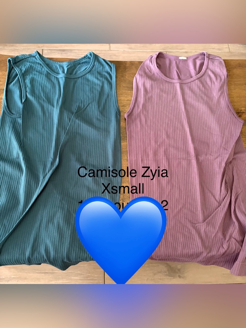 ZYIA Ribbed Camisoles in Teal & Mauve